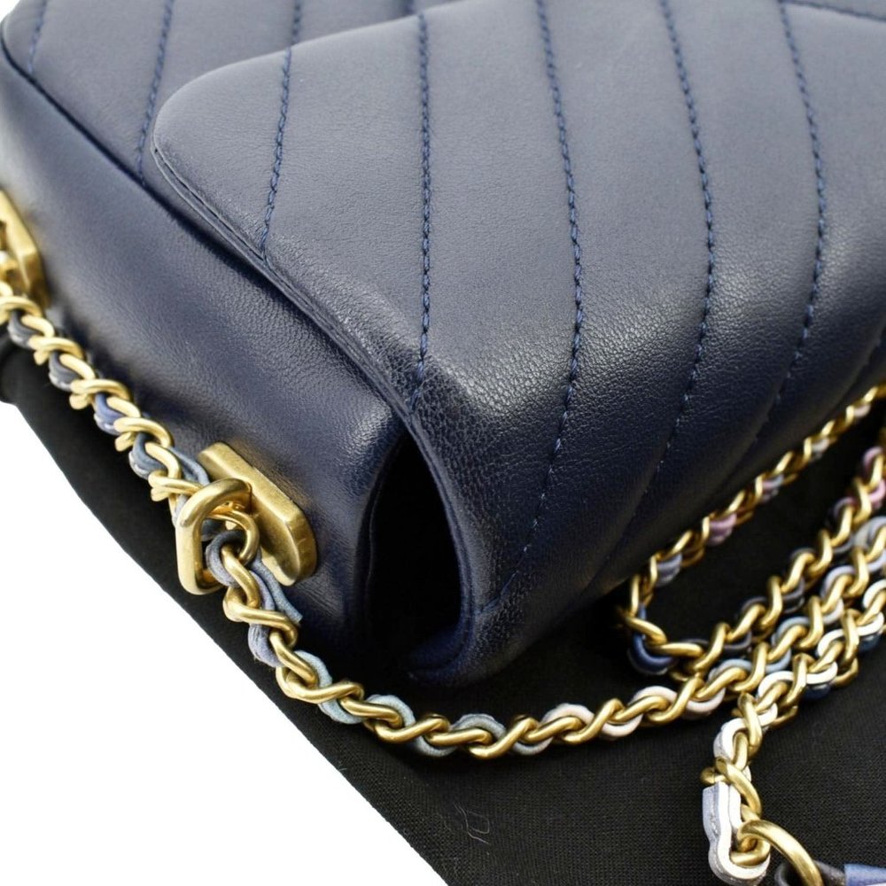 Chanel Mini Rectangular Flap Chevron Leather Cros… - image 7